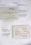Ensemble de 59 plis du Havre et de Dieppe dont n°47 sur lettre, poste maritime, bureau d'Ingouville, Grasville, cachet rect d'essai rouge du Havre, fev 1828