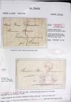Ensemble de 59 plis du Havre et de Dieppe dont n°47 sur lettre, poste maritime, bureau d'Ingouville, Grasville, cachet rect d'essai rouge du Havre, fev 1828