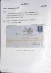 Ensemble de 59 plis du Havre et de Dieppe dont n°47 sur lettre, poste maritime, bureau d'Ingouville, Grasville, cachet rect d'essai rouge du Havre, fev 1828