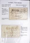 Ensemble de 59 plis du Havre et de Dieppe dont n°47 sur lettre, poste maritime, bureau d'Ingouville, Grasville, cachet rect d'essai rouge du Havre, fev 1828