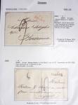 Ensemble de 59 plis du Havre et de Dieppe dont n°47 sur lettre, poste maritime, bureau d'Ingouville, Grasville, cachet rect d'essai rouge du Havre, fev 1828