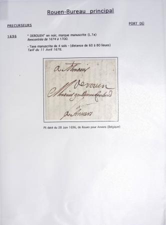 Ensemble de 46 plis de Rouen dont MP ancien régime, MP "Deb de Rouen" (L24 - 1771 - ind 23)