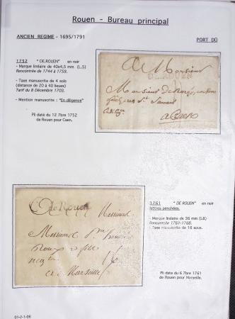 Ensemble de 46 plis de Rouen dont MP ancien régime, MP "Deb de Rouen" (L24 - 1771 - ind 23)