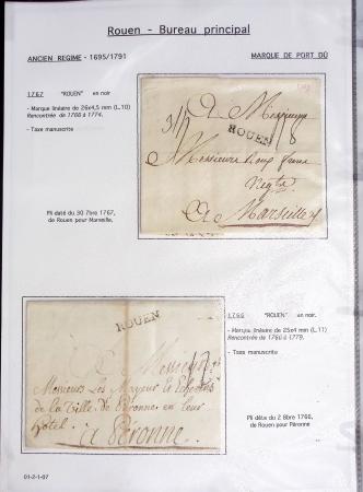 Ensemble de 46 plis de Rouen dont MP ancien régime, MP "Deb de Rouen" (L24 - 1771 - ind 23)
