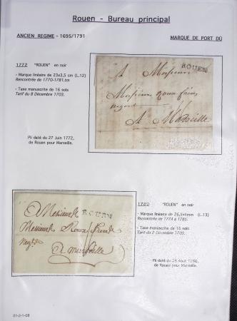 Ensemble de 46 plis de Rouen dont MP ancien régime, MP "Deb de Rouen" (L24 - 1771 - ind 23)