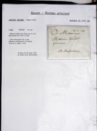 Ensemble de 46 plis de Rouen dont MP ancien régime, MP "Deb de Rouen" (L24 - 1771 - ind 23)