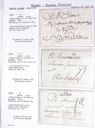 Ensemble de 46 plis de Rouen dont MP ancien régime, MP "Deb de Rouen" (L24 - 1771 - ind 23)