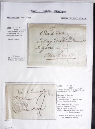 Ensemble de 46 plis de Rouen dont MP ancien régime, MP "Deb de Rouen" (L24 - 1771 - ind 23)