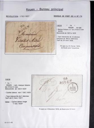 Ensemble de 46 plis de Rouen dont MP ancien régime, MP "Deb de Rouen" (L24 - 1771 - ind 23)