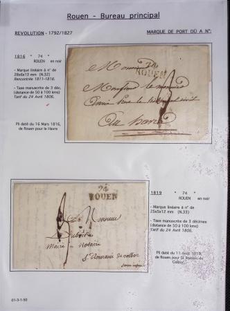 Ensemble de 46 plis de Rouen dont MP ancien régime, MP "Deb de Rouen" (L24 - 1771 - ind 23)