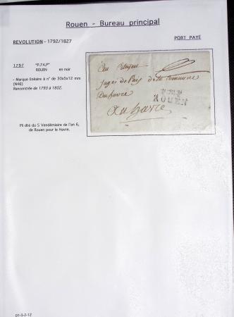 Ensemble de 46 plis de Rouen dont MP ancien régime, MP "Deb de Rouen" (L24 - 1771 - ind 23)