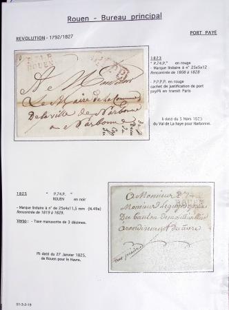 Ensemble de 46 plis de Rouen dont MP ancien régime, MP "Deb de Rouen" (L24 - 1771 - ind 23)