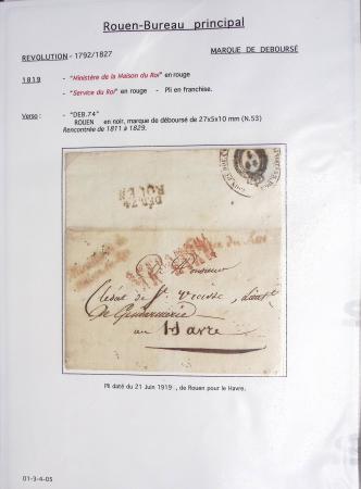 Ensemble de 46 plis de Rouen dont MP ancien régime, MP "Deb de Rouen" (L24 - 1771 - ind 23)