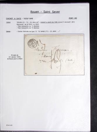 Ensemble de 46 plis de Rouen dont MP ancien régime, MP "Deb de Rouen" (L24 - 1771 - ind 23)