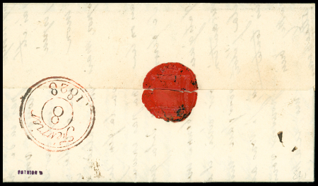 SOMME Càd d'essai rect "Abbeville 76 7 fev 1828", ind