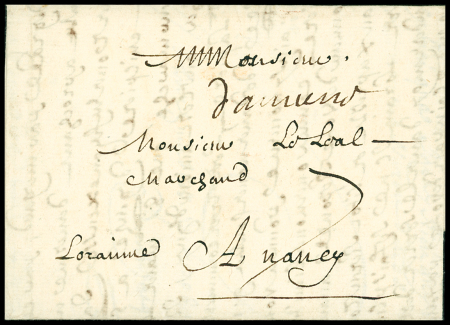 Marque manuscrite "d'Amiens" (L n°1 - 1699), ind 21. rare et TB