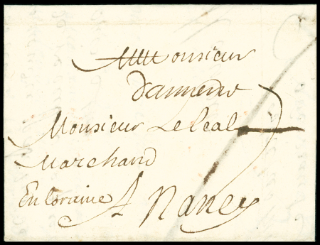 Marque manuscrite "Damiens" (L n°1A - 1703), ind 19. TB
