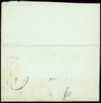 Lettre avec au verso cachet ovale rouge "Deb d'Amiens", port payé orné (L n°26 - An9) + MP noire "Deb de Doullens (ind 20). RR et TB. Certificat Baudot. TB
