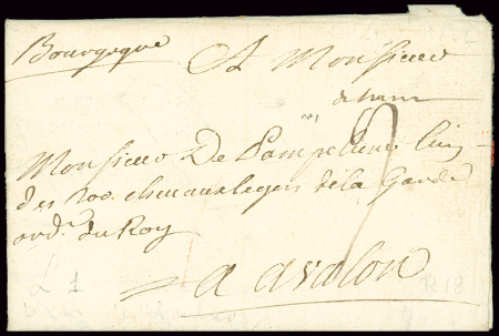 Petite marque manuscrite "De Ham" (L n°1, 1732), ind 18. TB