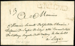 MP au tampon "S Valery S.S" (état d'usure en 1760), sur lettre pour Liège, ind 22. TB