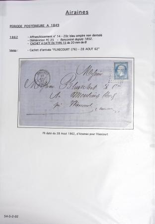 Ensemble de 70 plis de la Somme : Acheux (3) - Airaines (3) - Ailly sur Noye (2) - Albert (6) - Bernay (2) - Bernaville (1) - Cayeux (1) - Conty (2) - Corbie (7) - Crecy en Ponthieu (2) - Le Crotoy (2) - Doullens (9)