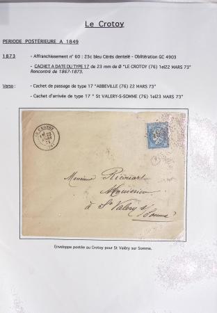Ensemble de 70 plis de la Somme : Acheux (3) - Airaines (3) - Ailly sur Noye (2) - Albert (6) - Bernay (2) - Bernaville (1) - Cayeux (1) - Conty (2) - Corbie (7) - Crecy en Ponthieu (2) - Le Crotoy (2) - Doullens (9)