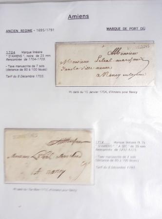 Ensemble de 53 plis d'Amiens - Abbeville - Saint Valery en Caux dont MP ancien régime. TB