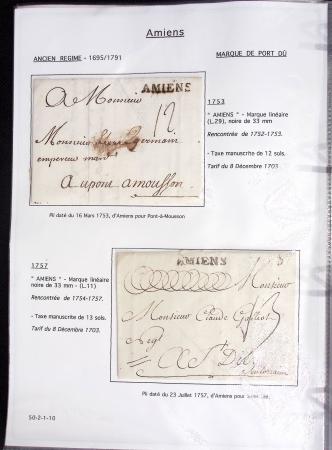 Ensemble de 53 plis d'Amiens - Abbeville - Saint Valery en Caux dont MP ancien régime. TB