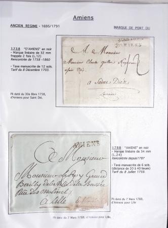 Ensemble de 53 plis d'Amiens - Abbeville - Saint Valery en Caux dont MP ancien régime. TB
