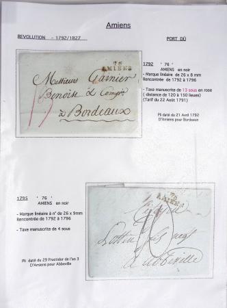 Ensemble de 53 plis d'Amiens - Abbeville - Saint Valery en Caux dont MP ancien régime. TB