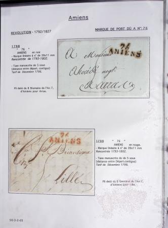 Ensemble de 53 plis d'Amiens - Abbeville - Saint Valery en Caux dont MP ancien régime. TB