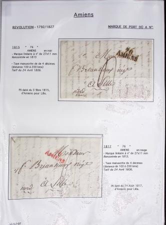 Ensemble de 53 plis d'Amiens - Abbeville - Saint Valery en Caux dont MP ancien régime. TB