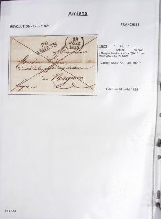 Ensemble de 53 plis d'Amiens - Abbeville - Saint Valery en Caux dont MP ancien régime. TB