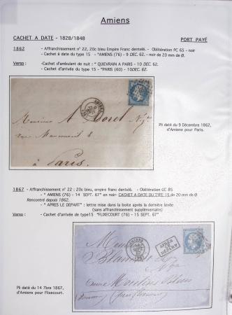 Ensemble de 53 plis d'Amiens - Abbeville - Saint Valery en Caux dont MP ancien régime. TB
