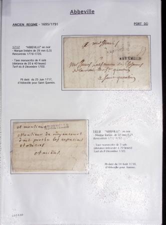 Ensemble de 53 plis d'Amiens - Abbeville - Saint Valery en Caux dont MP ancien régime. TB