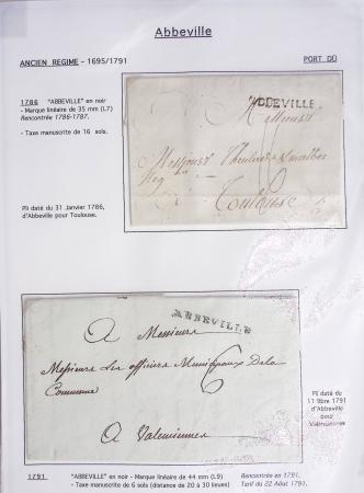Ensemble de 53 plis d'Amiens - Abbeville - Saint Valery en Caux dont MP ancien régime. TB