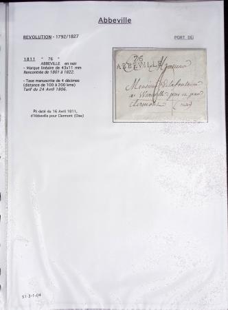 Ensemble de 53 plis d'Amiens - Abbeville - Saint Valery en Caux dont MP ancien régime. TB