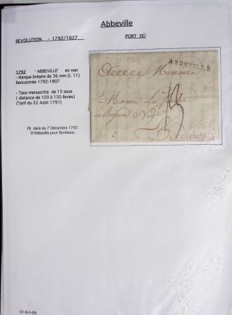Ensemble de 53 plis d'Amiens - Abbeville - Saint Valery en Caux dont MP ancien régime. TB