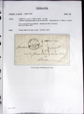 Ensemble de 53 plis d'Amiens - Abbeville - Saint Valery en Caux dont MP ancien régime. TB