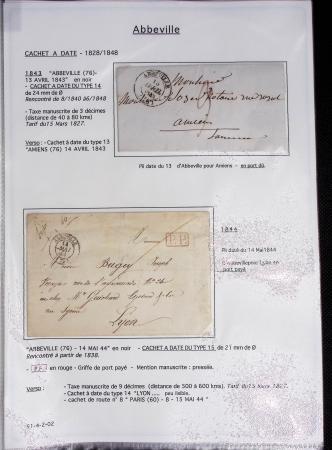 Ensemble de 53 plis d'Amiens - Abbeville - Saint Valery en Caux dont MP ancien régime. TB