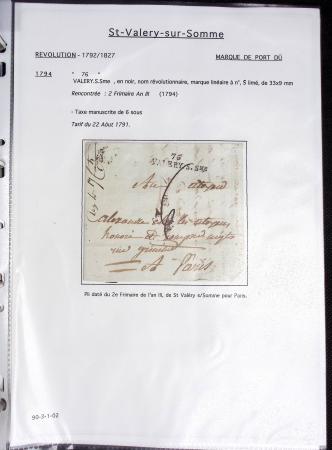 Ensemble de 53 plis d'Amiens - Abbeville - Saint Valery en Caux dont MP ancien régime. TB