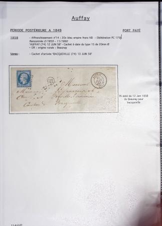 Seine Inférieure : 25 lettres dont cursives "74 Auffay", "74 Bellencombre", "74 Les Grandes ventes" (2 diff), "74 Londinières", "74 Motteville", "74 St Victor l'Abbaye". TB