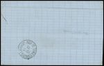 N°46 OBL GC 3855 + T17 "St Servan (34)" (8 mars 1871) sur lettre pour Strasbourg avec taxe 30 au crayon bleu. TB