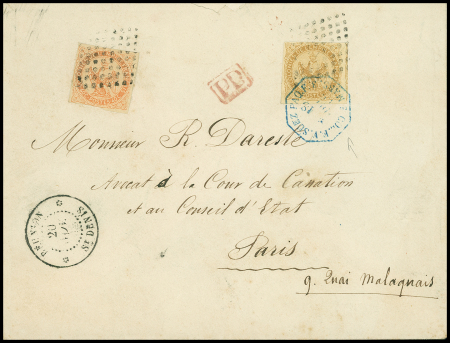 N°3 + 5 OBL losange de points muet + CAD "Réunion St