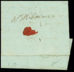 Lettre de Poitiers pour Sainte-Foy (1794) avec au verso marque manuscrite "Deb de Libourne" (L n°8), ind 19. TB