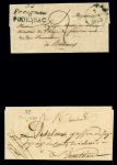 Lettre avec double cursive "32 Preignac Podensac" + dateur A (1829), ind 18. TB