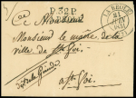 MP "P 32 P La Réole" + T13 La Réole (1831) sur la même lettre, bonne association