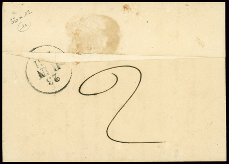 MP "P 32 P La Réole" + T13 La Réole (1831) sur la même lettre, bonne association