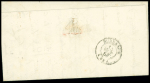 Lettre avec cursive "32 St Ciers La lande" + T15 "St Aubin la Lande" (1853) + taxe 25 double-trait, ind 17. TB