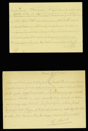 2 cartes postales imprimées des camps d'internement pour collaborateurs de Sées (Orne) et de Rennes (oct et dec 1944). AFF type Iris. TB